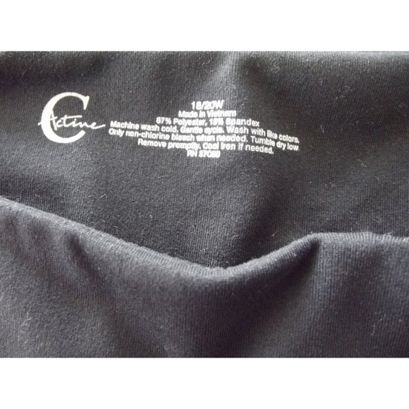 Cato C Active Plus 18/20W x 28" Leggings black purple side leg peekaboo openings - Picture 4 of 8